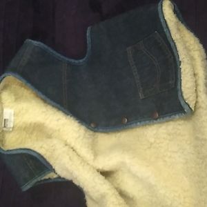 L. Vintage Western style Denim vest from Montgomery Ward.